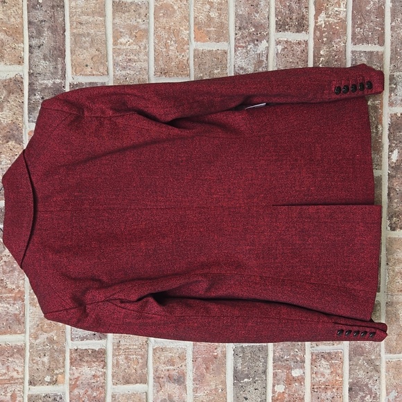 VERONICA BEARD Miller Double-breasted Herringbone Blazer In Burgandy Size 2 - Picture 3 of 8